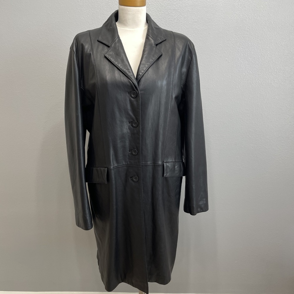 Trek Women's Leather Long Jacket‎ 3XL Black